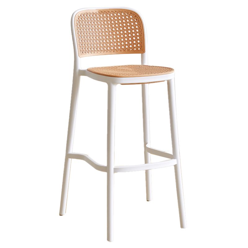 Nordic Plastic Simple Barhocker Indoor Hoher Hocker mit Sitz aus Rattanimitat