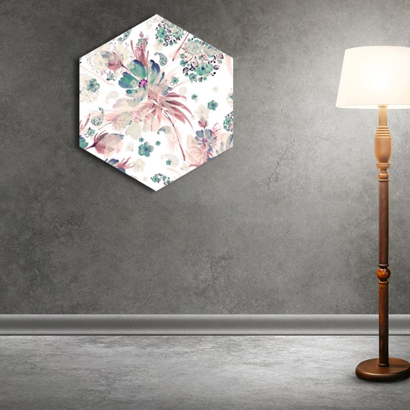 Eigentijds bloemdessin kunstprint meisjes slaapkamer wanddecoratie in lichte kleur, structuur
