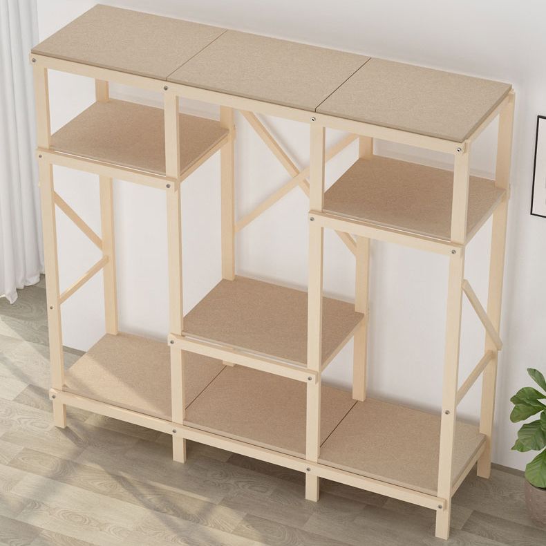 Contemporary Style Wardrobe Pine Solid Wood 1-Door Wardrobe Closet for Bedroom