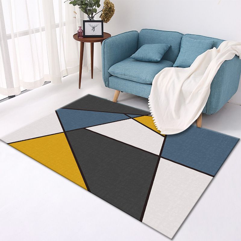 Creative Graphic Design Area Rug Stylish Modern Polyester Rug Rectangle Stain Resistant Area Carpet for Living Room