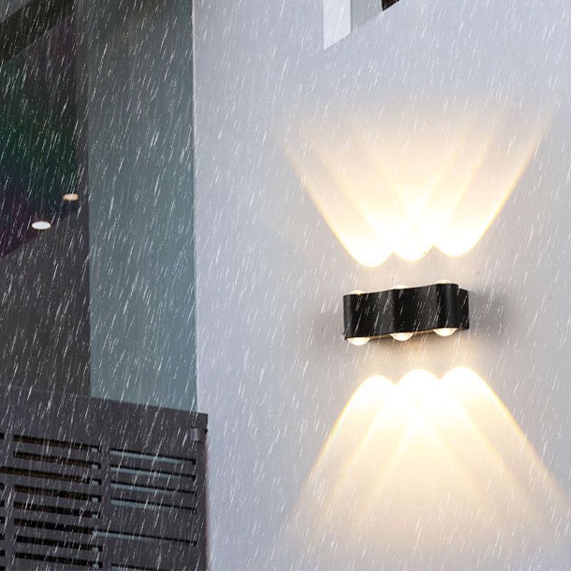 Contemporary Aluminum Wall Light 2.5" High Multi Light Wall Washer for Outdoors