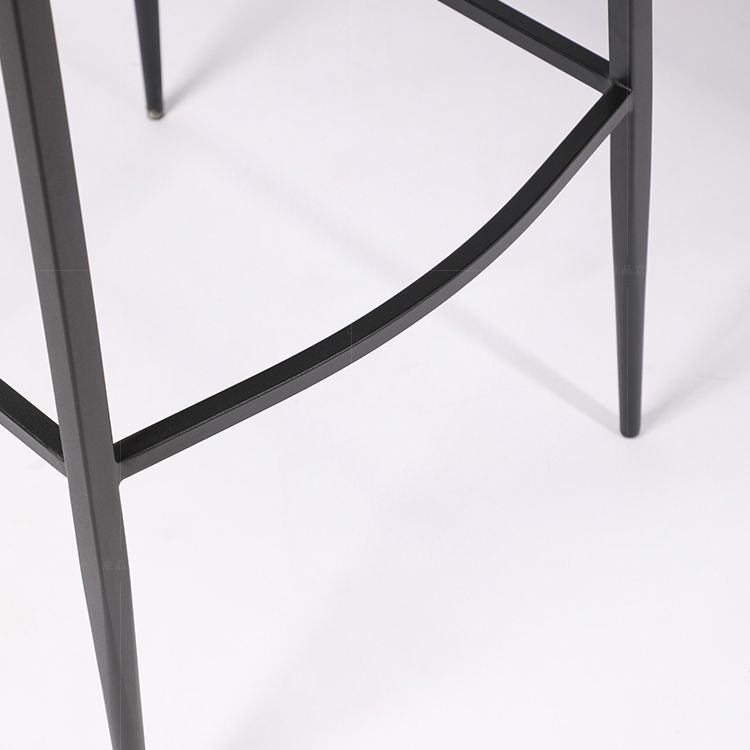 Faux Leather Bar Stools Low Back Dining Stools with Metal Base