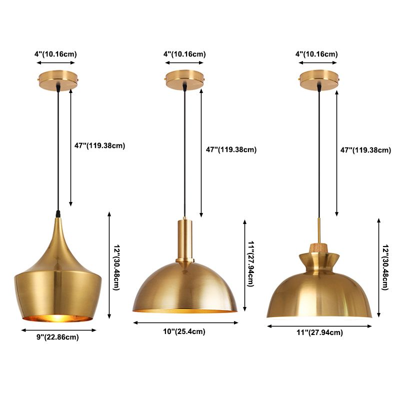 Cafe 1 Head Metal Hanging Light Postmodern Style Style Light Restaurant Hanging Light