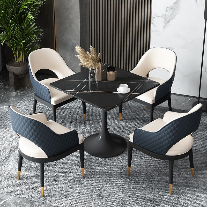 Modern Style Sintered Stone Dining Set Round 1/2/5 Pieces Dining Set for Home Use