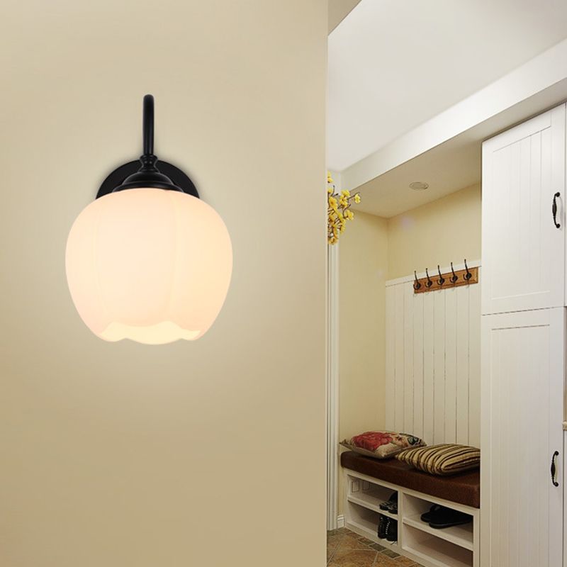Gooseneck Wall Light Sconce Industrial Style Glass 1 Light Sconces