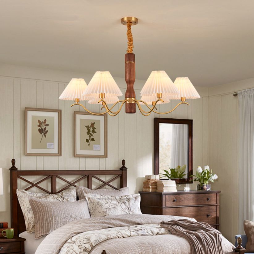 Luz de colgante de cobre de tela Sputnik Luz de techo contemporánea para estancia en el hogar