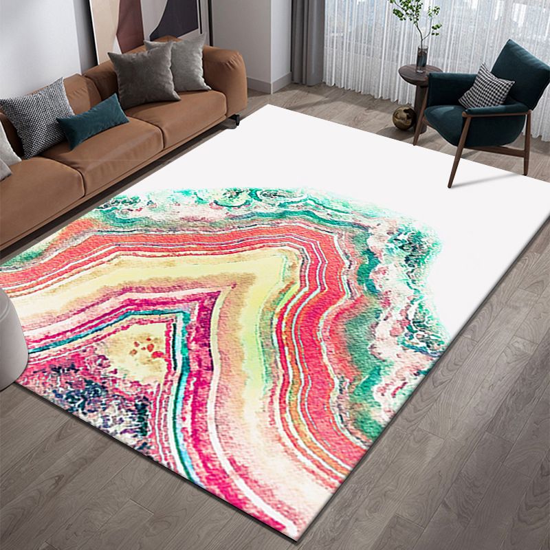 Sky Blue Modern Carpet Polyester Graphic Carpet Washable Carpet for Living Room