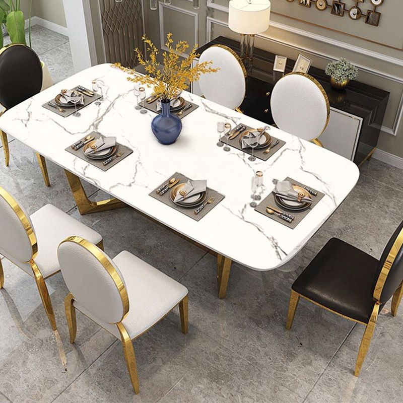 Glam Style Dining Room Dinner Table Gold Base Luxury Dining Table
