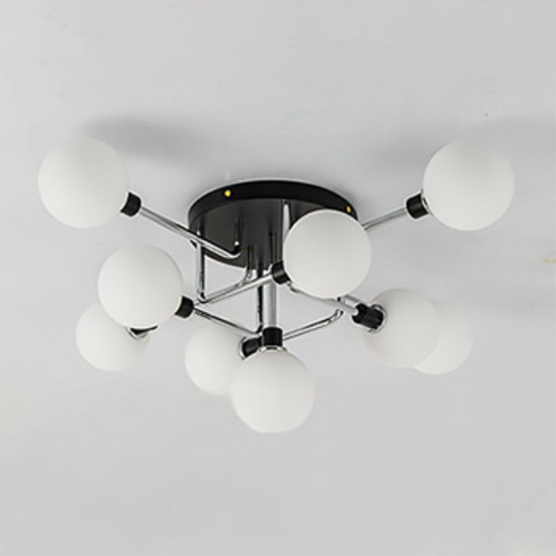 Forma de bola de vidrio al ras del techo de techo moderna luces múltiples iluminación de montaje al ras de color