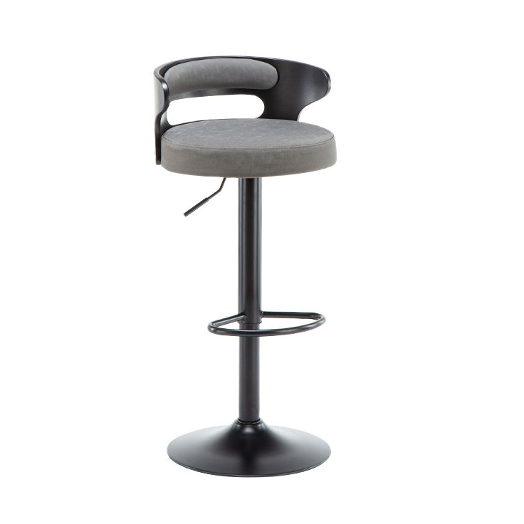 Contemporary Liftable Bar Stool Round Counter Bar Stool with Metal Legs