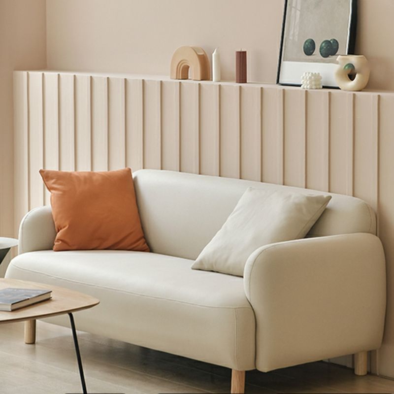 Stain Resistant Faux Leather Sofa Contemporary Standard Sofa for Living Room