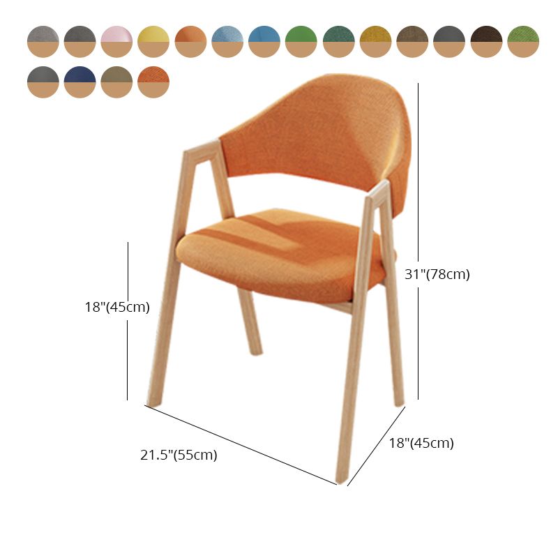 Chaise de salle à manger tapissée au fini mat de chaise à dossier ouvert de cuisine contemporaine