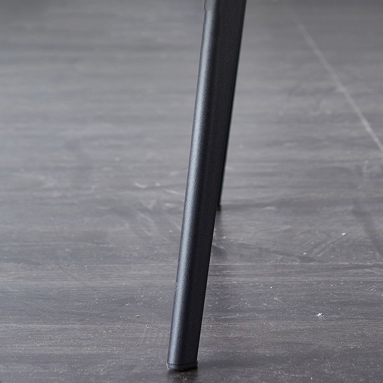 Industrial Upholstered Armless Chair Kitchen Parsons Faux Leather Side Chair