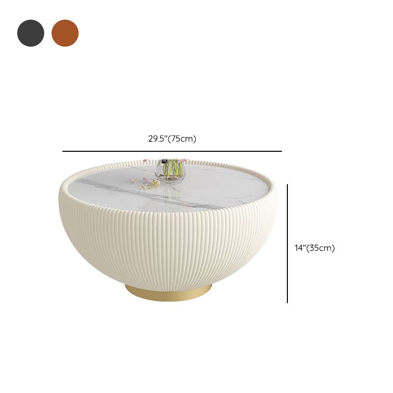 Glam Cocktail Table White Round Pedestal Coffee Cocktail Table