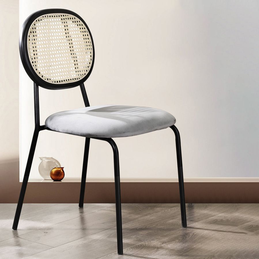 Contemporary Style Metal Chair Set Open Back Dining Room Kitchen Chairs