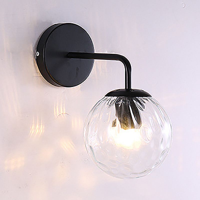 Minimalist Style Wall Sconce Lighting Glass Ball Shade Wall Lighting Fixtures