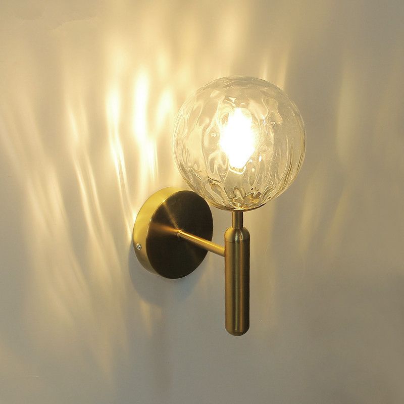 Lámpara de pared de sombra de pelota accesorios de iluminación de pared de lámpara de vidrio moderno