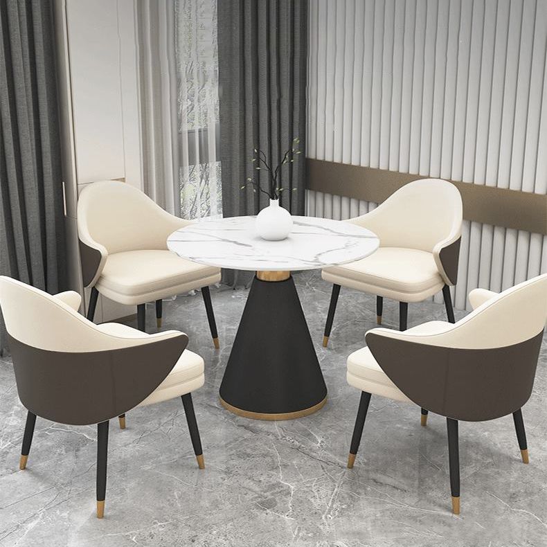 Glam Sintered Stone Dining Set Round 1/2/5 Pieces Dining Set