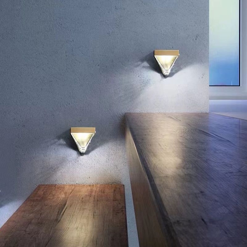 1-Light Geometric Sconce Light Fixture Modern Crystal Wall Lights