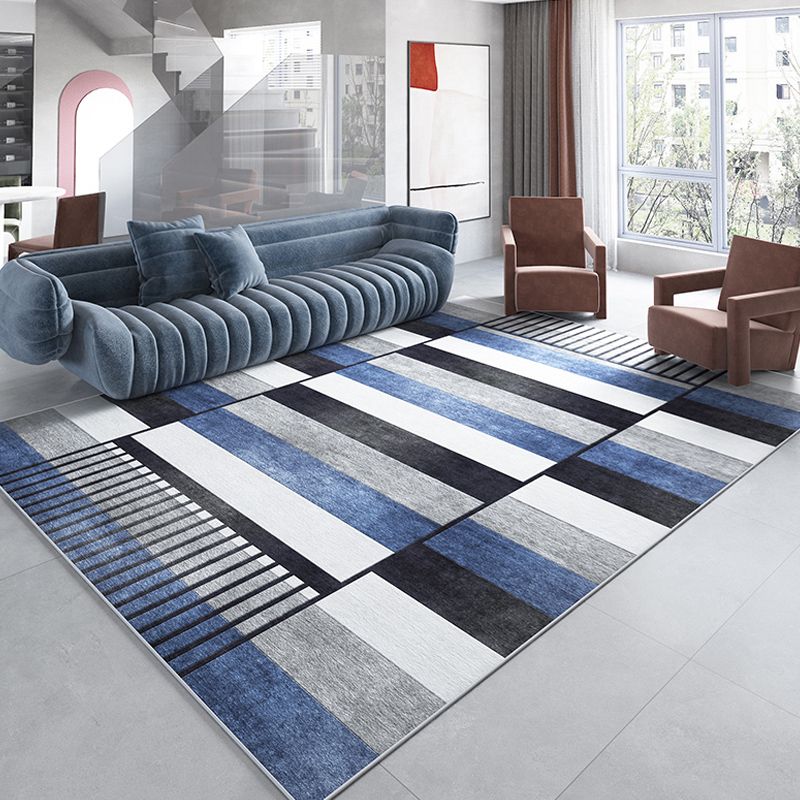 Tapis géométrique de couleur foncée, synthétique, Simple, lavable en Machine, pour l'intérieur, pour la décoration de la maison
