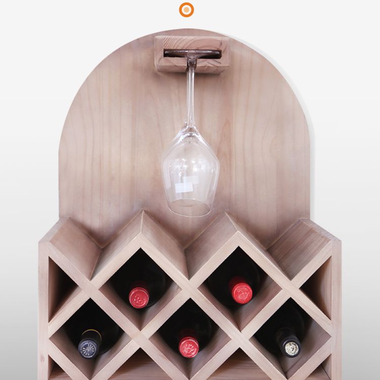 Modern Trestle Wood Bar Wine Table Wine Rack Bar Height Cocktail Table in Natural