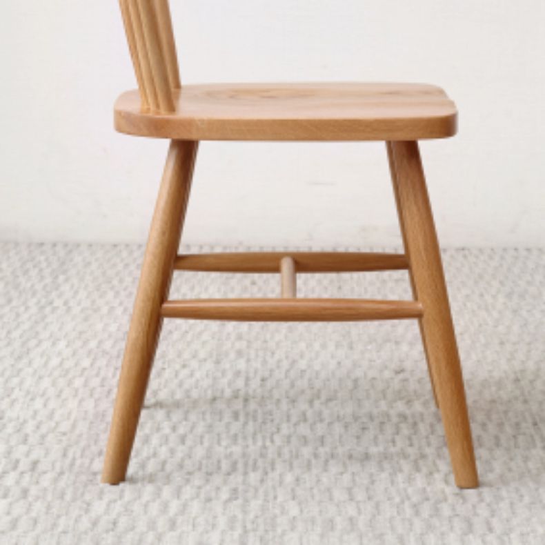 Contemporary Kitchen Armless Chair Oak Solid Wood Slat Back Dining Chair