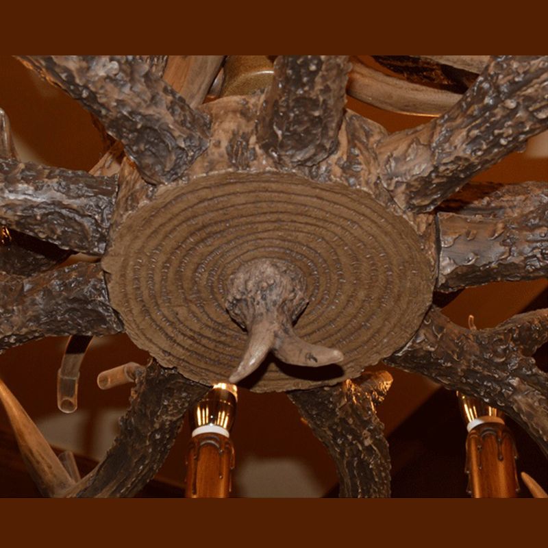 Avesos de lámpara de lámpara de madera de asta de la sala de estar de la sala de estar rústica accesorios de iluminación