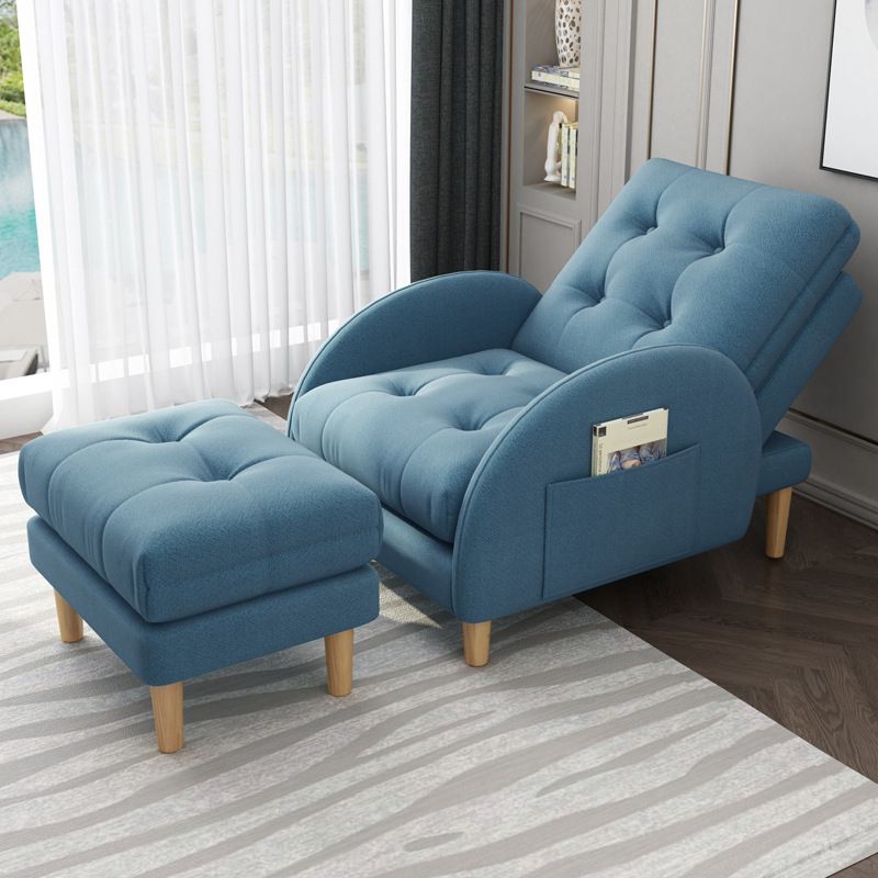 Modern Accent Chair Fabric/PU Chair With Tufted Back with 4 Legs Base