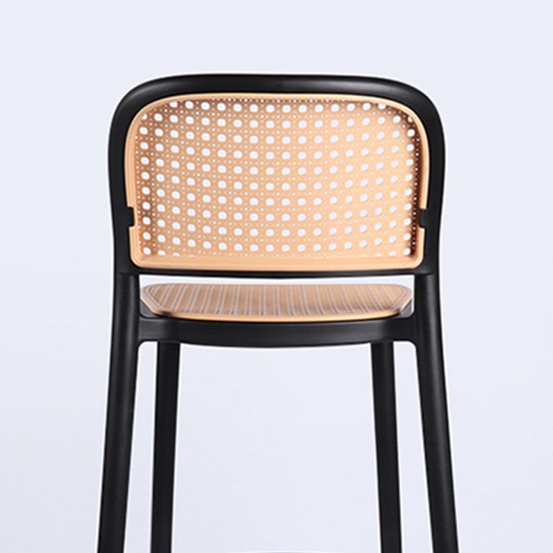 Scandinavian Stackable Bar Stool Plastic Armless Bar Stool for Living Room