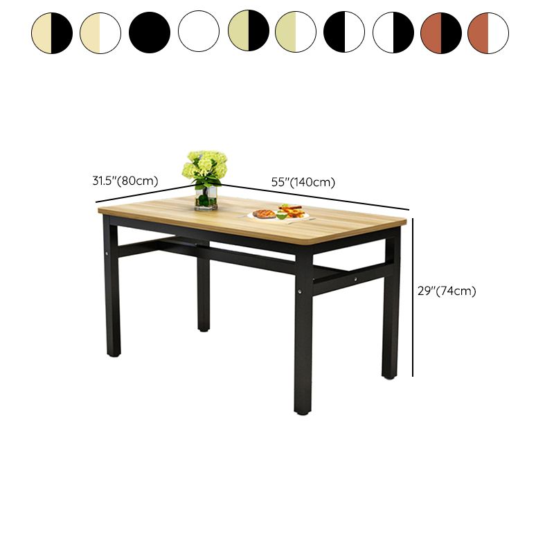 Modern Rectangle Wood Dining Table Metal Legs for Dining Room