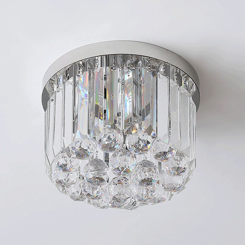 Modern Minimalist Ceiling Lamp Nordic Crystal Flush Mount Light Fixture for Bedroom