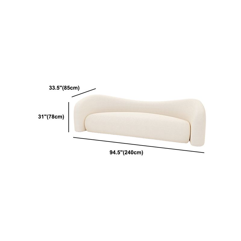 Contemporary Tight Back Sofa Tuxedo Arm Settee Couch in White