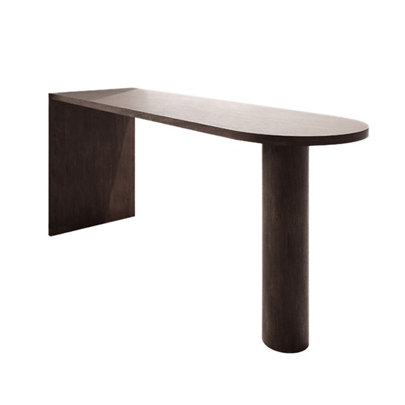 Specialty Solid Wood Bar Table Brown Double Pedestal Bar Height Pub Table