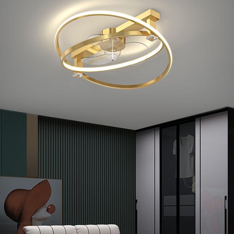Modern Ceiling Fan Light Multi Light Ceiling Mount Lamp with Silica Gel Shade for Bedroom