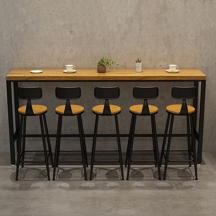 Industrial 1/2/6/11 Pieces Solid Wood Bar Table Set Fixed Counter Set for Home Use