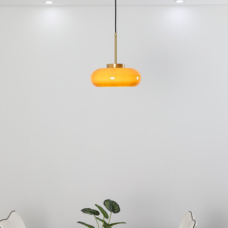 Modern Ceiling Lamp Household Flush Mount Light Fixture with Colorful Glass Shade