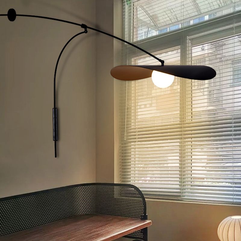 Nordic Style Metal Wall Light Long Arm 1 Light Wall Sconce for Dining Room