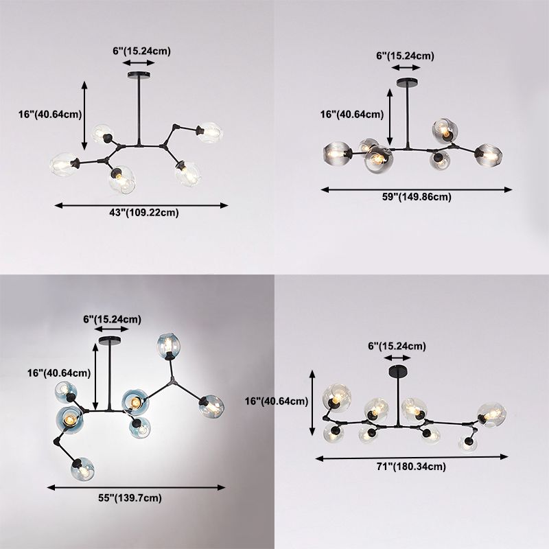 Nordic Modo Glass Chandelier Living Room Adjustable Hanging Light Fixture