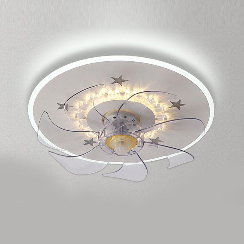 Modern Simple Ceiling Fan Light LED Ceiling Mount Lamp with Acrylic Shade for Bedroom