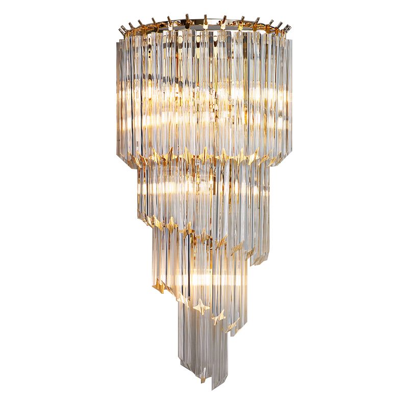 Modern Style Tiered Shape Wall Lamp Crystal Sconces for Bedroom