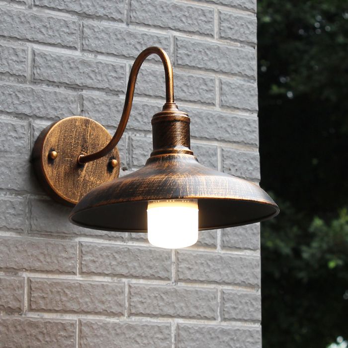 Industrielle Vintage Einwandlampe Schmiedeeisen -Scheunenwandlicht für Außenräume