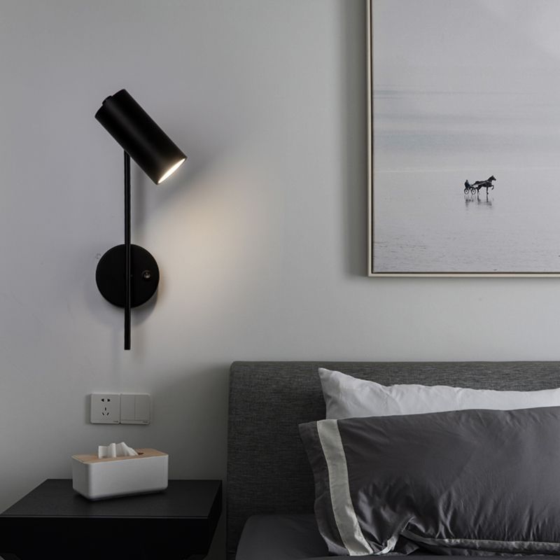 Nordic Style Metal Wall Light Cylinder 13.5" High Reading Wall Sconce for Bedroom