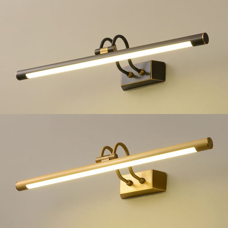 Light vanità in stile americano tutta lampada da vanità in rame con ombra acrilica per camera da letto
