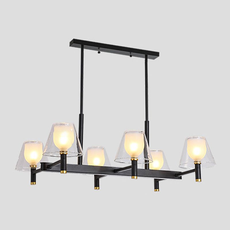 Industrial Sputnik Island Lighting Fixtures Glass Island Lighting in Black