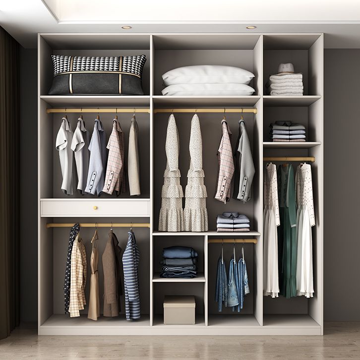 Contemporary Style Wardrobe Armoire Engineered Wood Wardrobe for Home