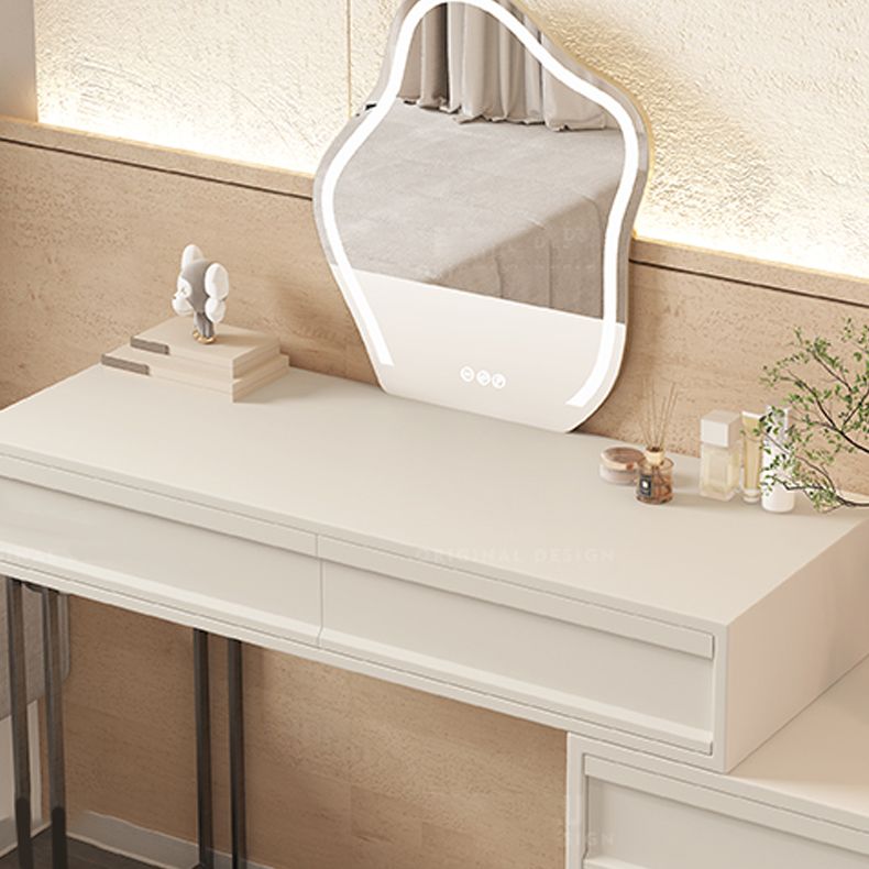 Contemporary Vanity Dressing Table in Beige with 2/5 Drawers