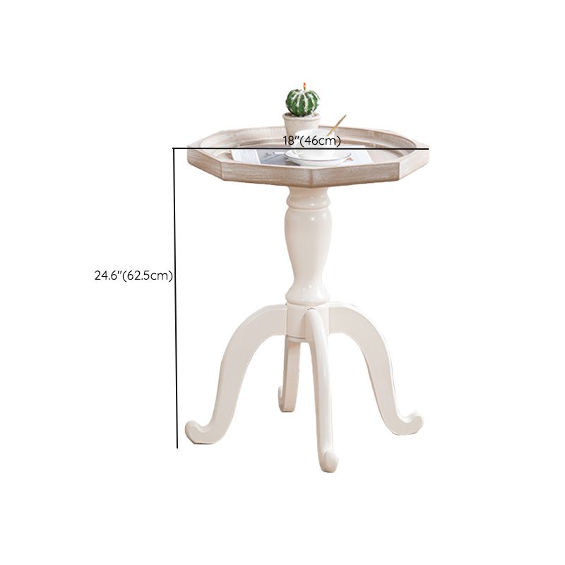 French Country Style Side Table Distressed Wood Side Table in White