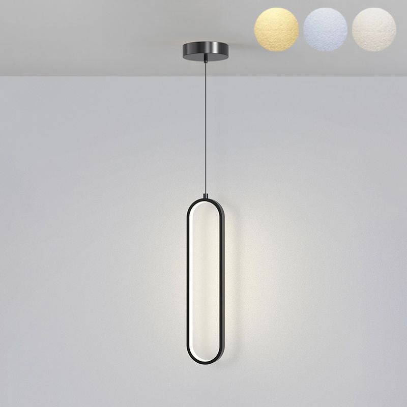 Illuminazione a sospensione lineare minimalista, tonalità rettangolare appesa la luce per camera da letto