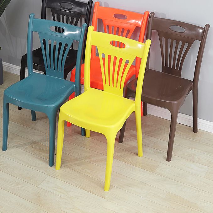 Sillas de comedor de estilo nórdico, sillas laterales de plástico sin brazos para cocina (juego de 4)