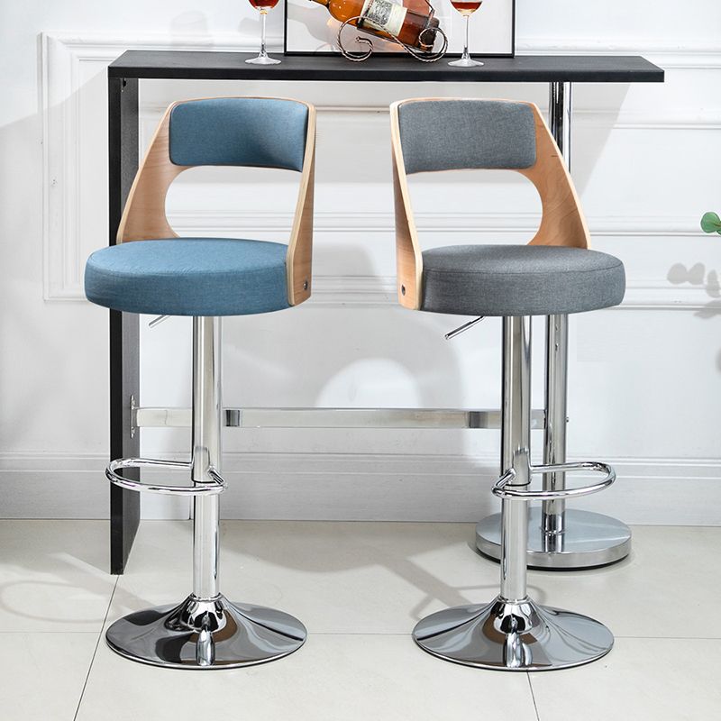 Taburete de bar de estilo industrial, taburete ajustable con asiento redondo y patas de metal para barra de mostrador